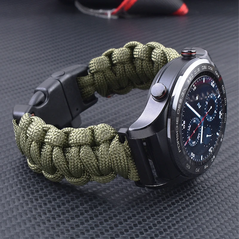 Watchabnd Braided Strap for Samsung Galaxy Watch 42mm 46mm Bands 22mm for Samsung Galaxy Watch 3 41mm 45mm Nylon Sports Bracelet