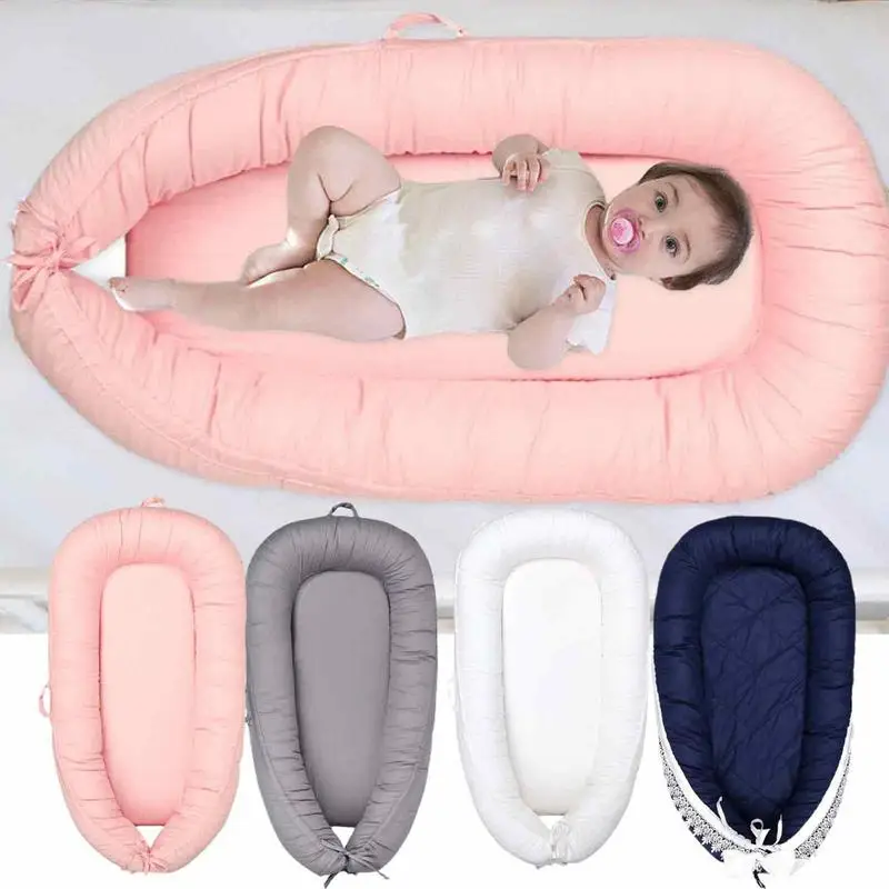 

Portable Baby Nest Girls Boys Infant Newborn Baby Lounger Cotton Fabric Crib Toddler Bed Baby Nursery Carrycot Co Sleeper Bed