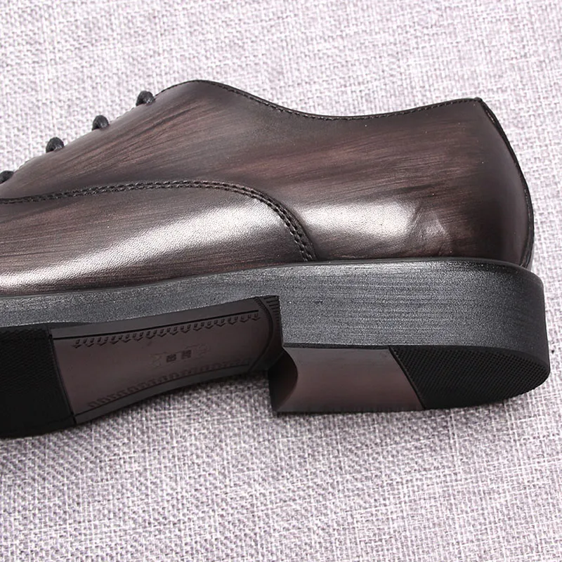 Мужские оксфорды ручной работы натуральная телячья кожа броги обувь для свадьбы