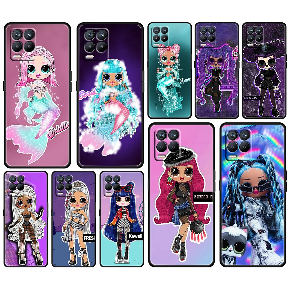 

L.O.L. SURPRISE Doll Cartoon For OPPO GT Master Find X5 X3 Realme 9 8 6 C3 C21Y Pro Lite A53S A5 A9 2020 Black Phone Case Cover