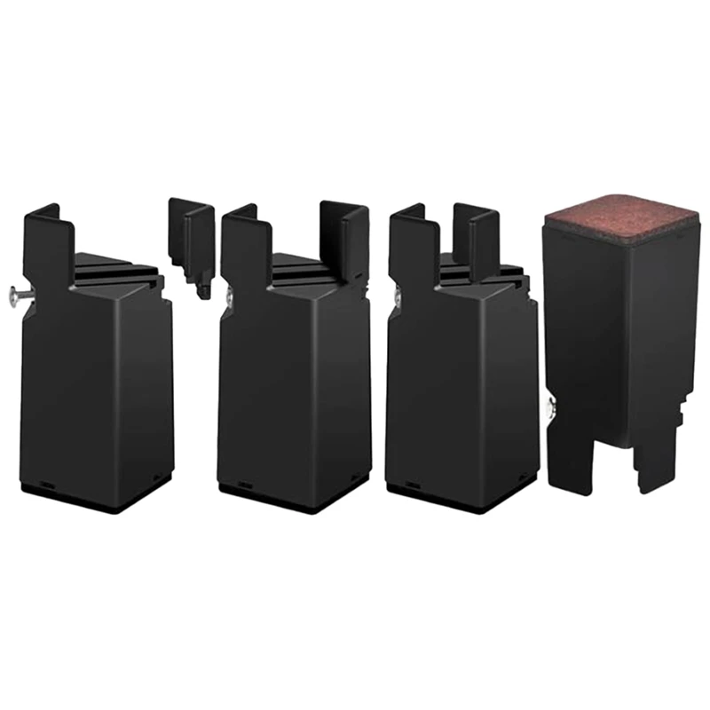 

4 Pack Adjustable Furniture Risers, Chair Risers Lift 4 Inch, Heavy Duty Bed Desk Sofa Table Risers Fit Square/Round