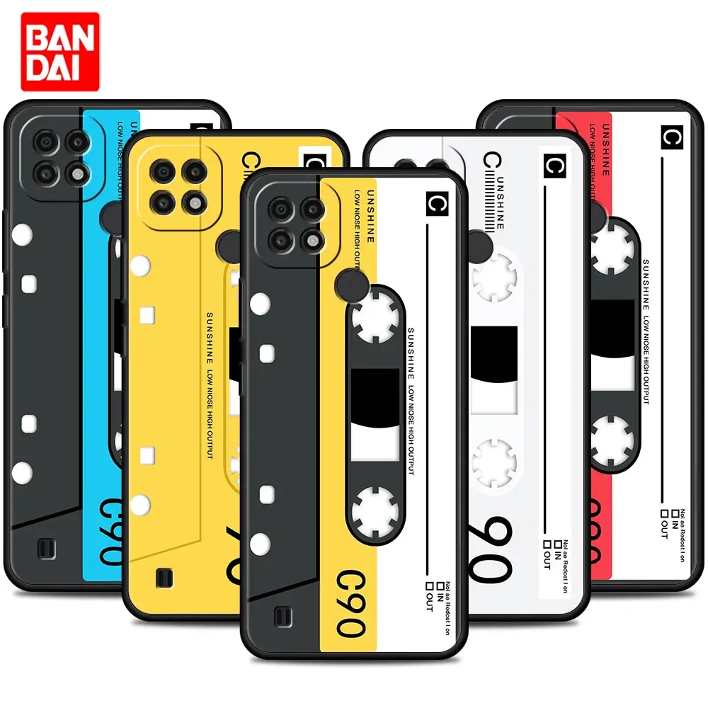 

Magnetic Cassette Tape Old Case for Realme 8i 8 Pro C21Y C25 C11 C20 7 7i 9i XT GT GT2 C15 C3 C21 2020 Shell Silicone Bag Black