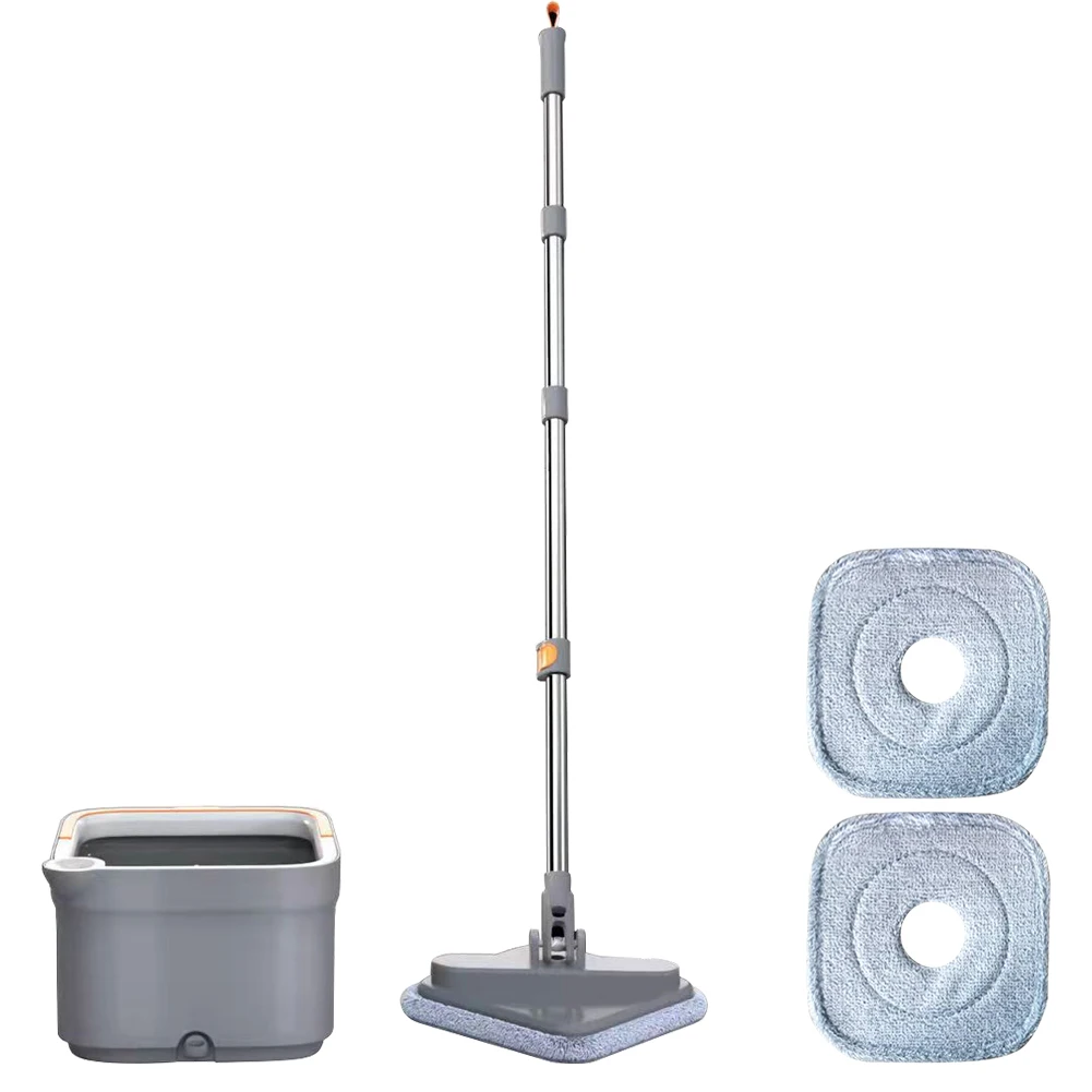 

5pcs Bed Bottom Floor Cleaning Hotel Rotatable Mop Set With Bucket Replaceable Cloth Quick Dry Strong Absorption Automatic Home