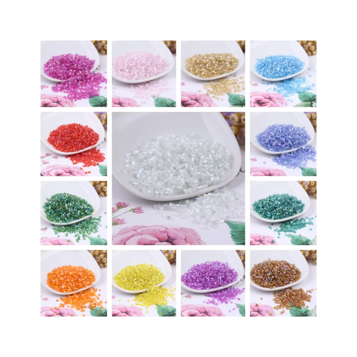 

2mm 3mm 4mm transparent AB color bead tubular glass bead seed bead is used to make bulk spacer bead DIY bracelet necklace