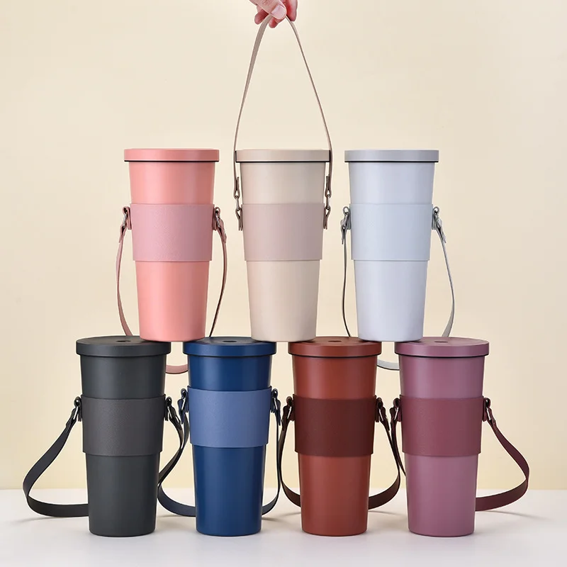 

Candy Color Milk Tea Cup Cover, Large Capacity Heat Preservation Cup, Portable Cup Cover, Hand-operated Coffee Cup Leather Cover