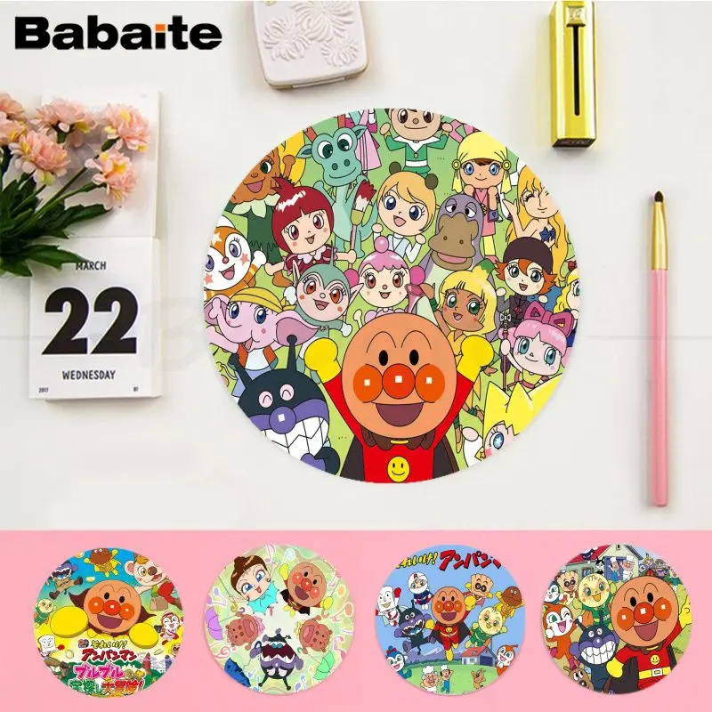 

Cartoon Cute Anpanman Baikinman Mousepad INS Tide Round Keyboard Mat Students Cabinet Gamer Desktop Cup Mats Deskpad Home Decor