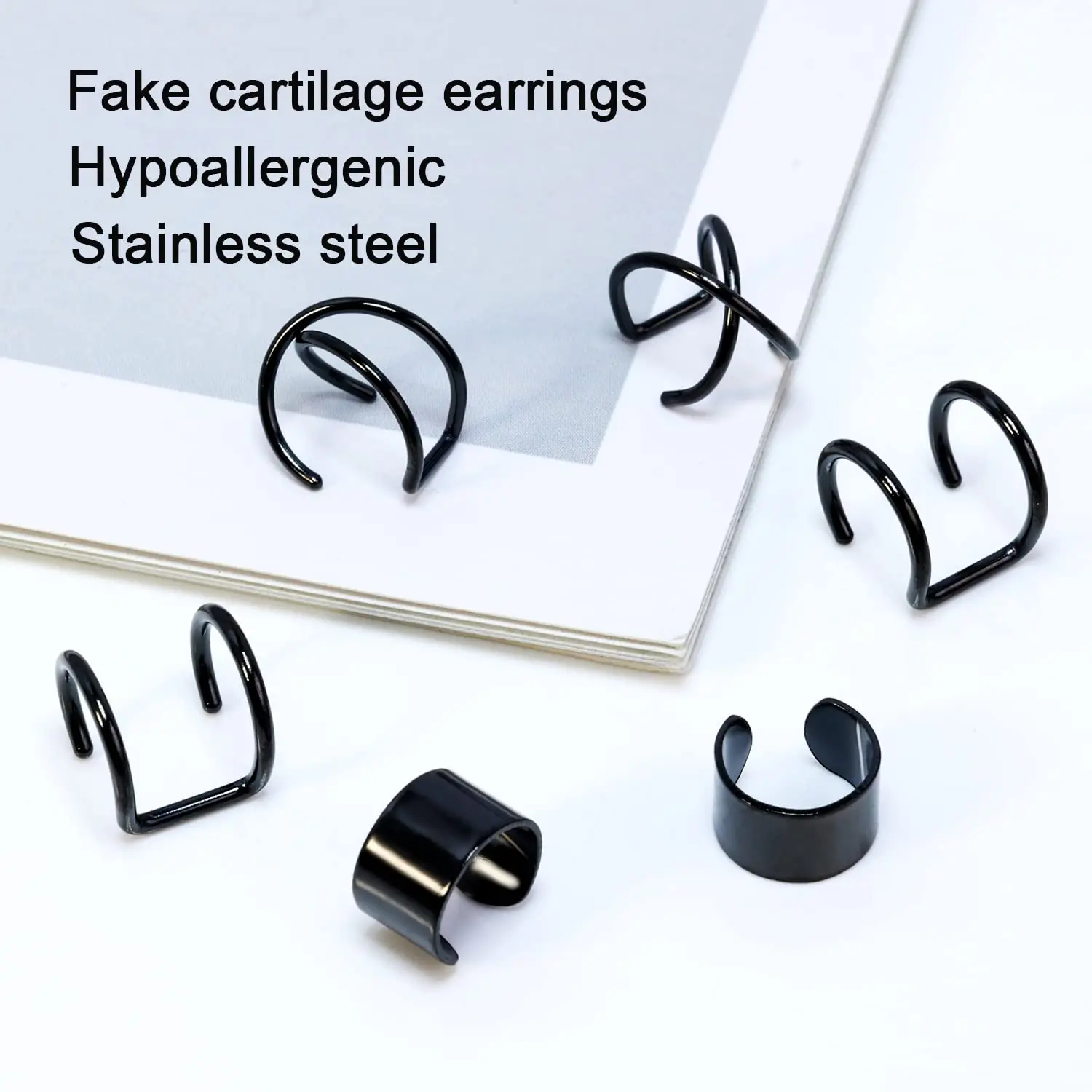 2-6 шт. модные милые серьги-манжеты из нержавеющей стали