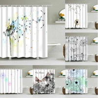 flower dandelion shower curtains bathroom curtain fabric waterproof polyester bathroom decor bath curtain with 12 hooks