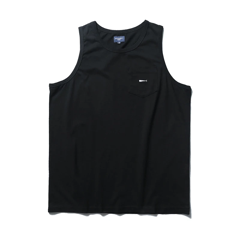 

DESCENANT DCDT 23SS Japanese Style Little Whale Embroidered Pocket Sleeveless T-shirt Men's Casual Loose Fitting Beach Vest