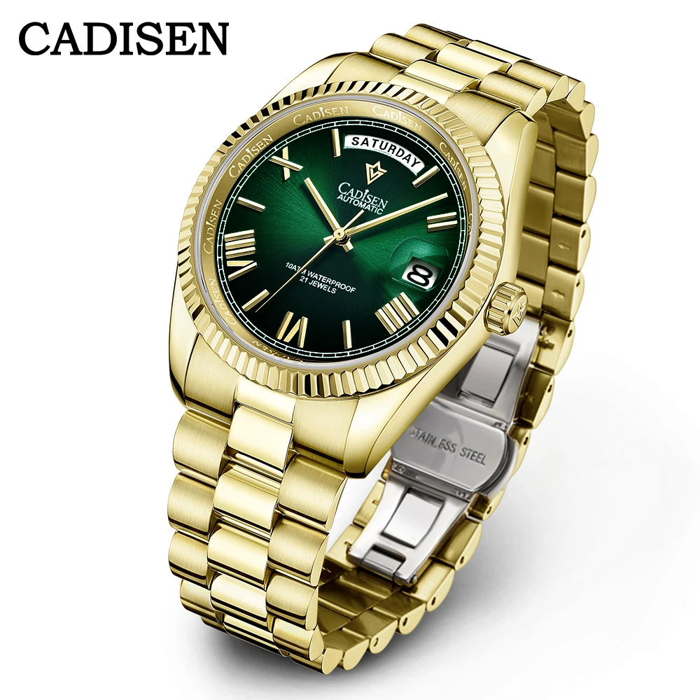 

CADISEN Clock C8185 Mechanical Wristwatch Sapphire Glass Miyota-8285 Movt Automatic Watch Waterproof 10Bar Week Date Watches Men