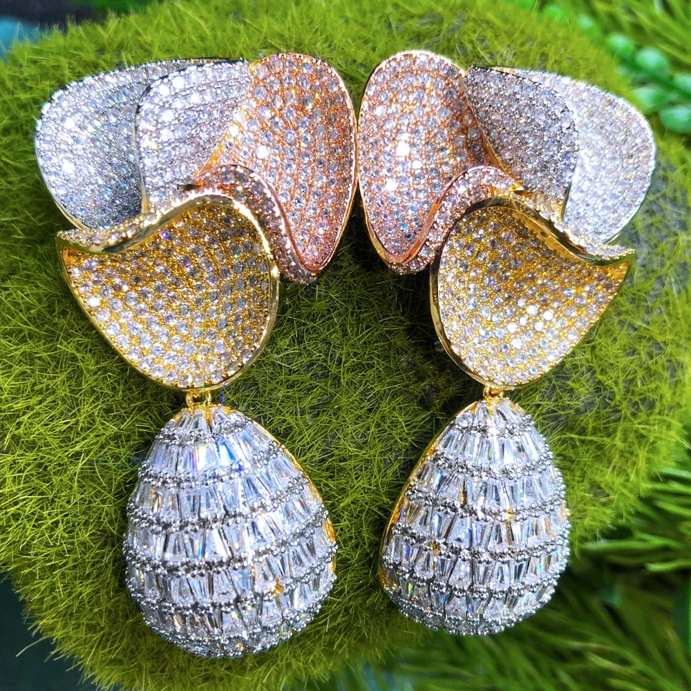 Kellybola Роскошные великолепные большие серьги-капли для женщин блестящие серьги с