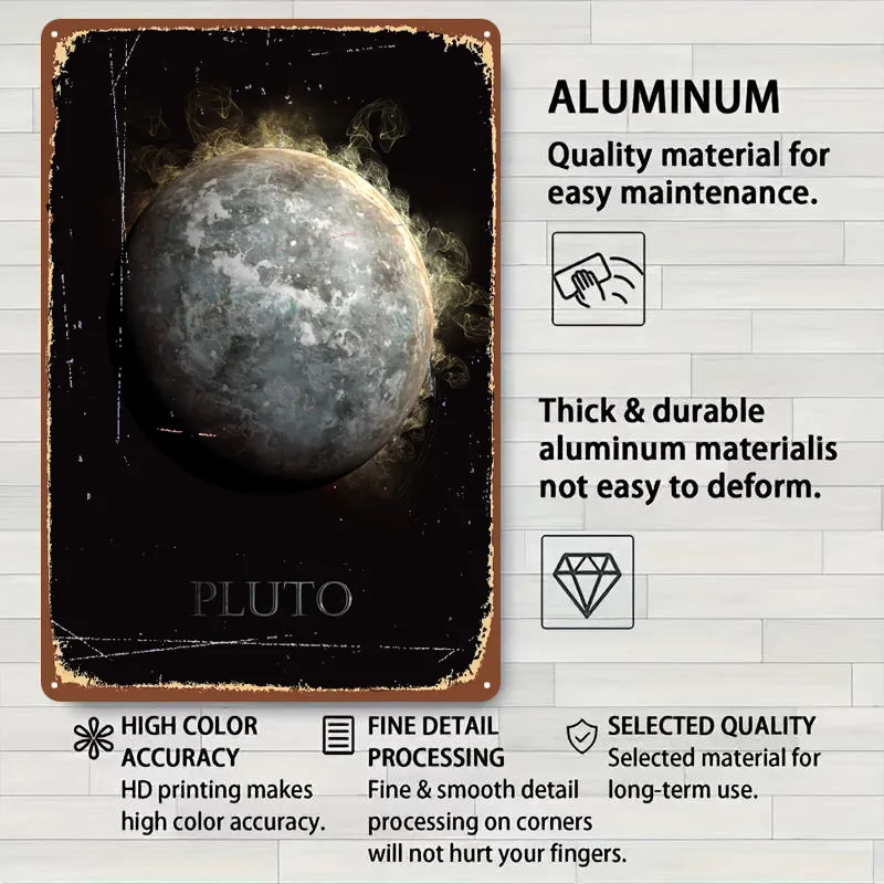 Плакат Плутон космический металлический знак современное украшение для дома