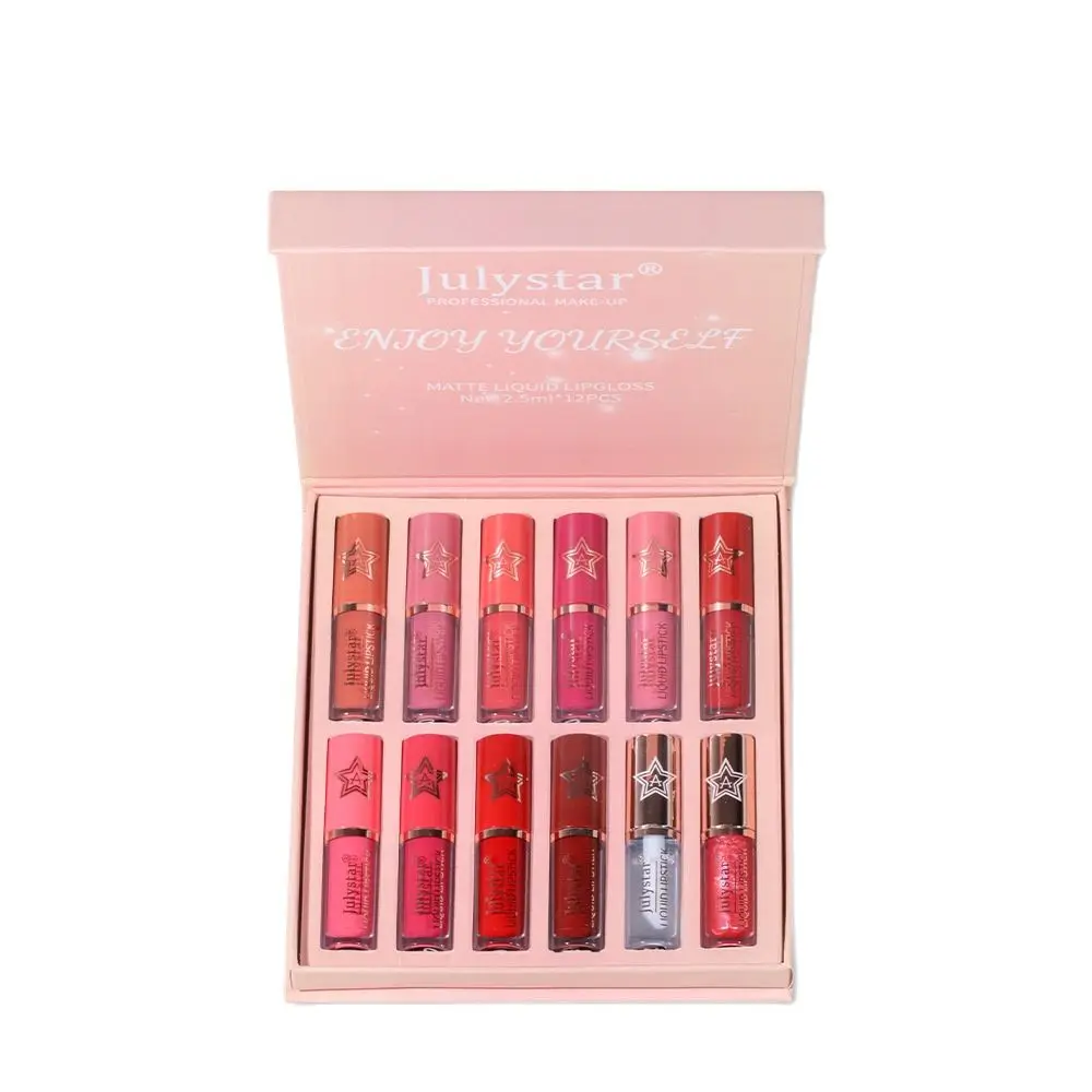 

Professional Makeup Set box Matte Lipstick Lip Gloss Beauty Long Lasting Nourishing Lip & Cheek Lip Glaze Blush 12PCS Set