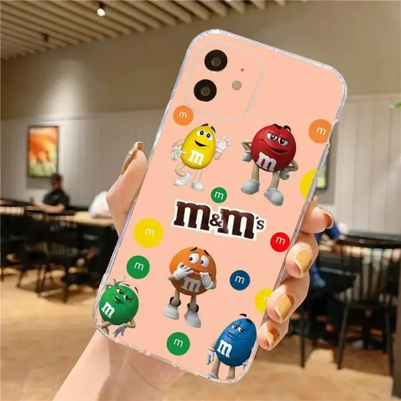 Чехол для телефона M-M&ampMs-s C-Chocolate iPhone 15 14 13 12 11 Plus Pro Max XR XS X 7 8 SE мини-прозрачный