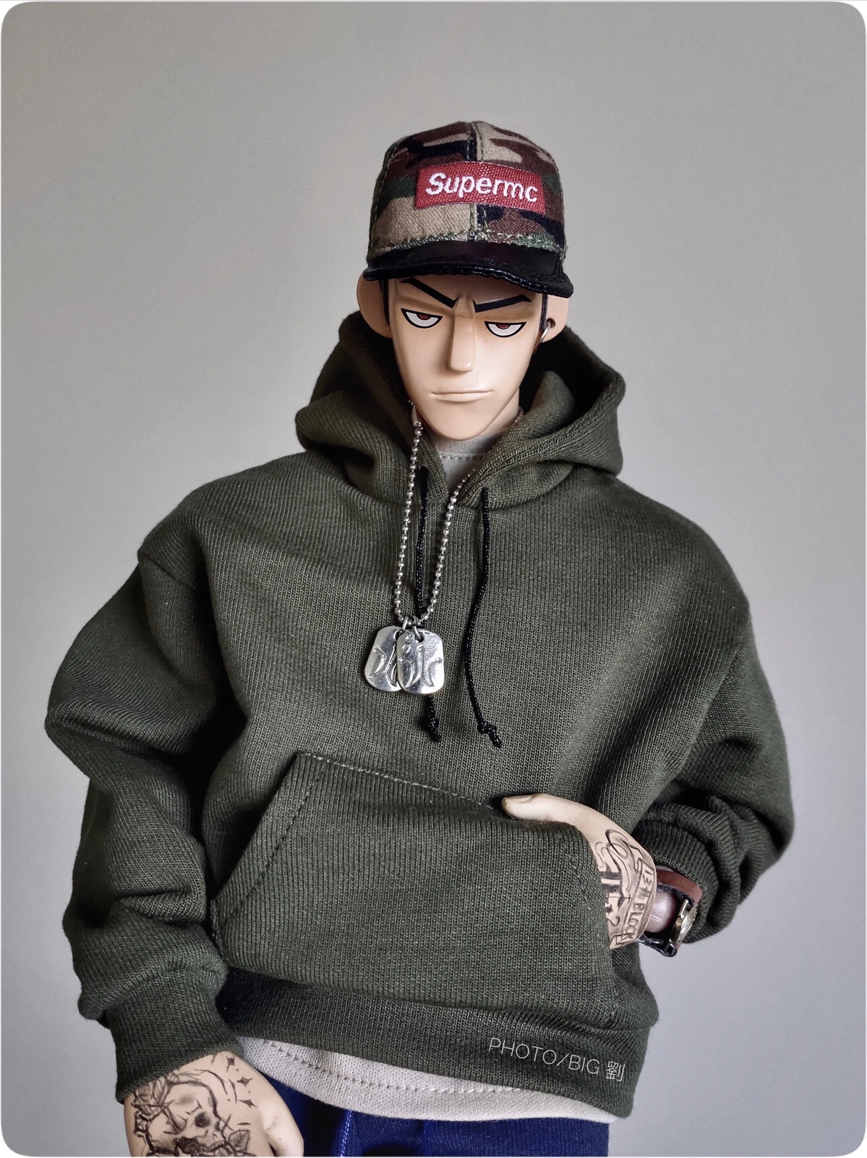 

1/6 Men's Soldier Sweatshirt 12-inch Trendy Doll Oversized Hoodie Shirt for Ph Tbl M35 Strong Muscle Body Figures