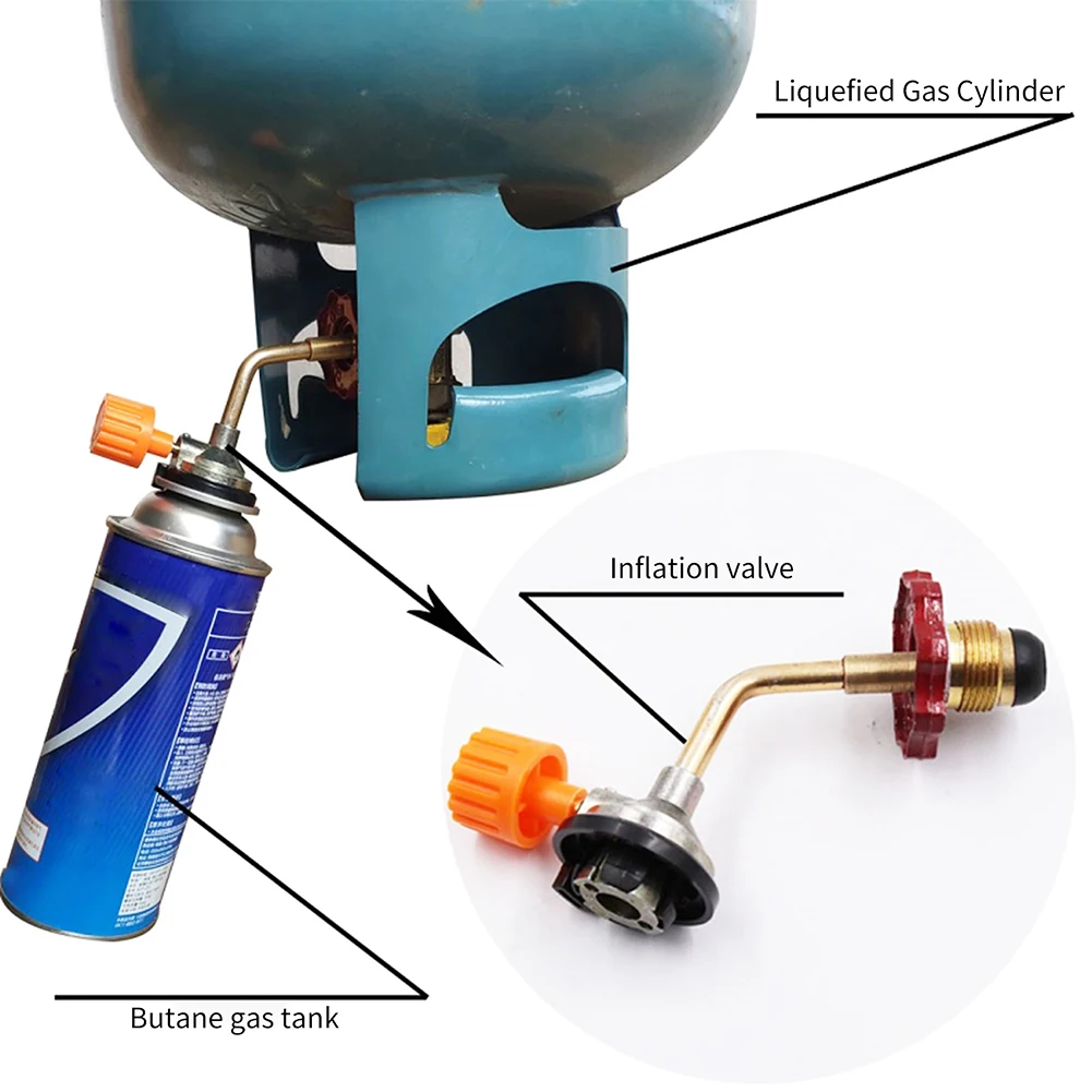 

Gas Tank Inflation Valve Quick Connect Butane Gas Cylinder Fuel Tank Filler Connector Adapter For Gas Recharge For Camping