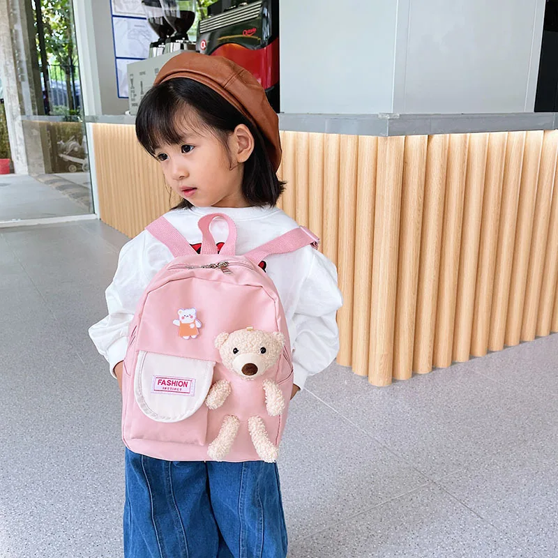 Kids Schoolbag Cartoon Lovely Bear Backpack for Kindergarten Boys and Girls Lightweight Backpacks Large Capacity Children Gift