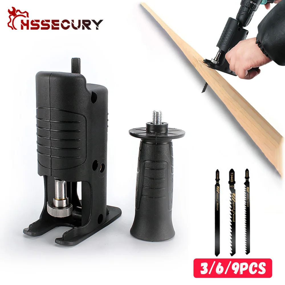 

3/6/9pcs Reciprocating Saw Adapter for Electric Drill Modified with Sawblade Power Tools Wood Metal Cutter Machine Adapter Tool