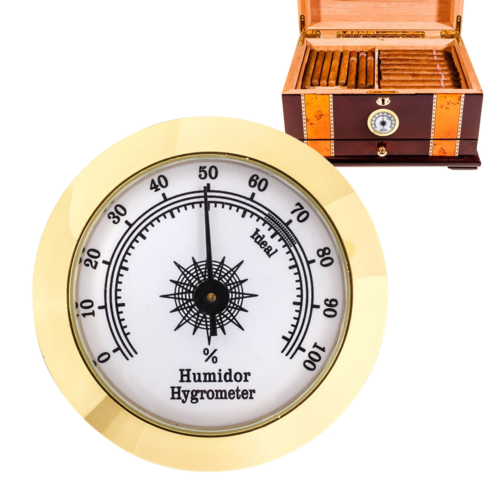 

Cigars Hygrometer Mini Round Cigars Hygrometer 50mm Hygrometer For Cigars Humidor Cigars Box Cigars Can Precision Round Cigars H