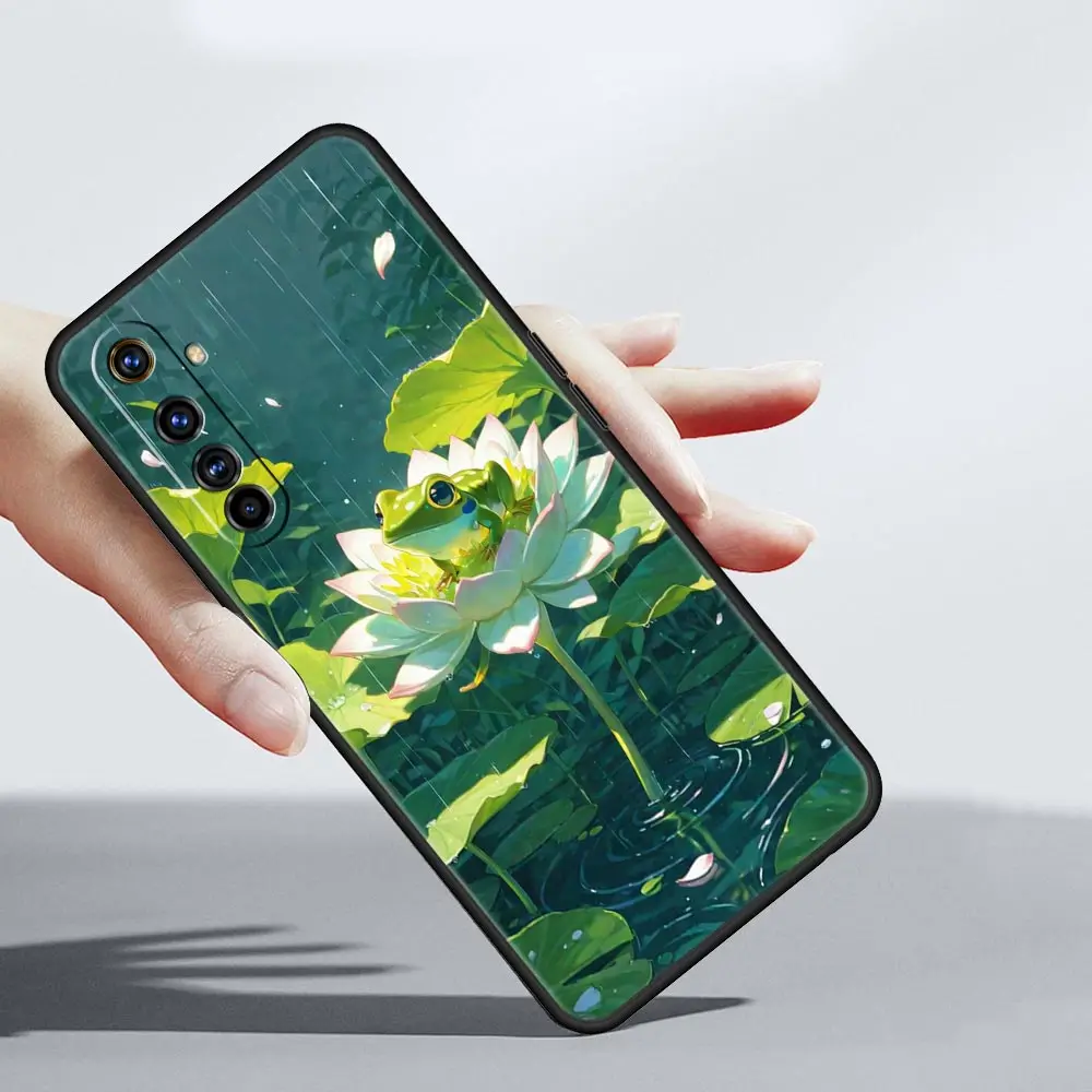 Фото Мягкий чехол из ТПУ для Realme C67 C63 C55 C53 C25 C21 10 11 12 13 GT 2 3 5 Pro Plus 5G, противоударный чехол для телефона, чехол с реалистичным принтом лягушки №4