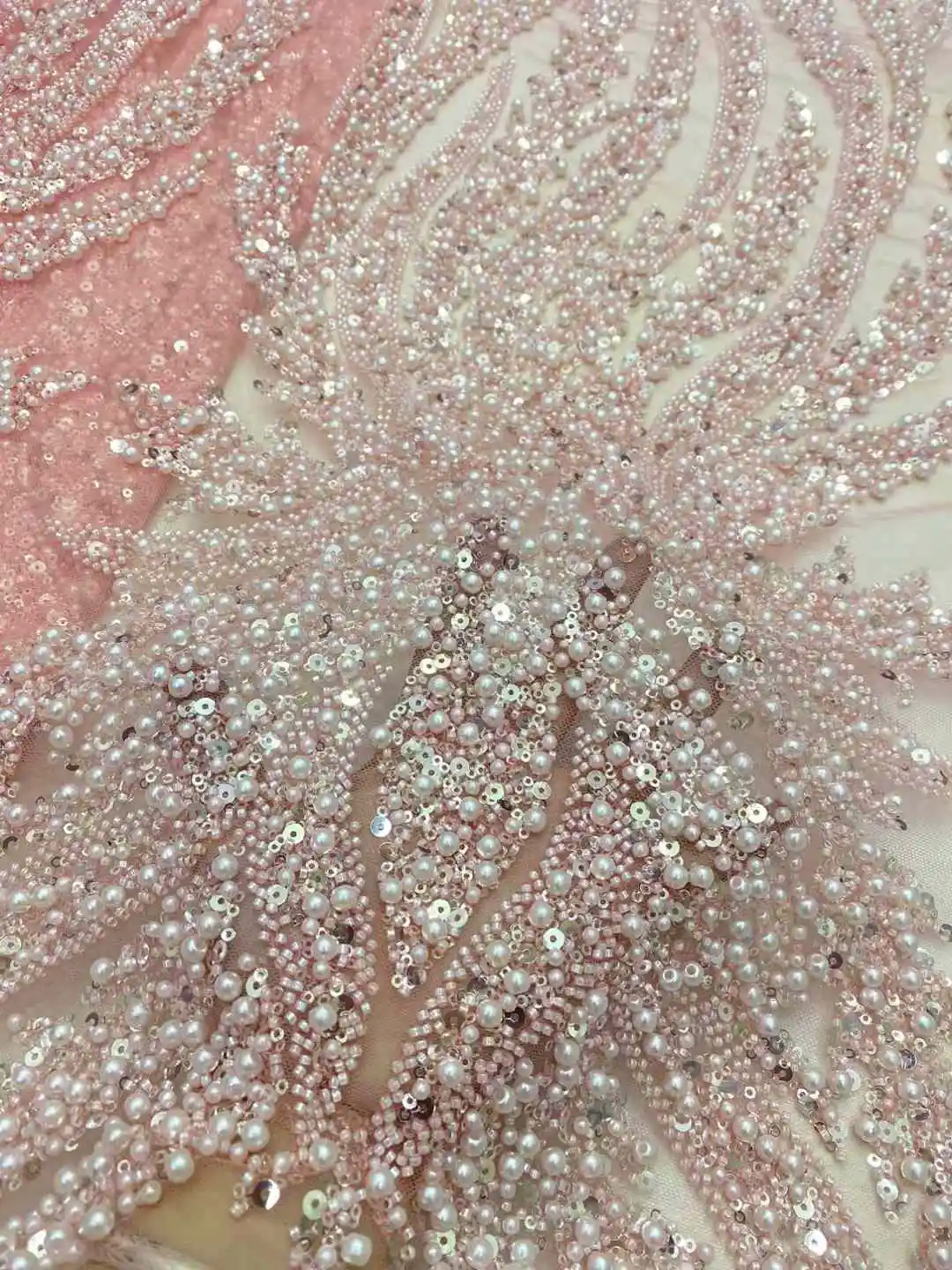 Роскошная сетчатая кружевная ткань с африканскими бусинами 2024 вышивка бисером и