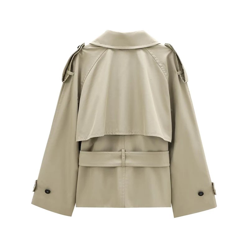 Осенне-зимняя простая двубортная куртка Весенняя ветровка с поясом пальто