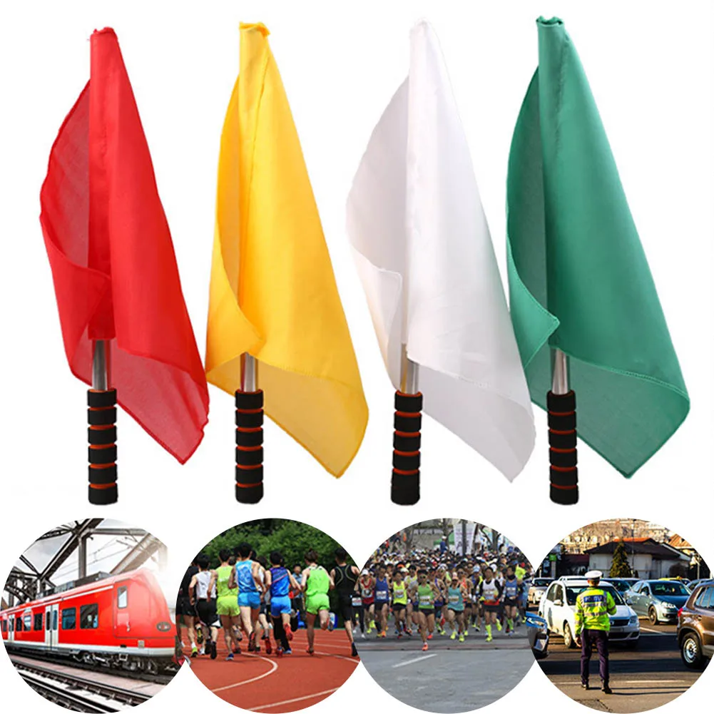 

Soccer Referee Flags Football Linesman Flags Sports Game Referee Equipment High-visibility Checkered Flag Team Sports 35*31cm