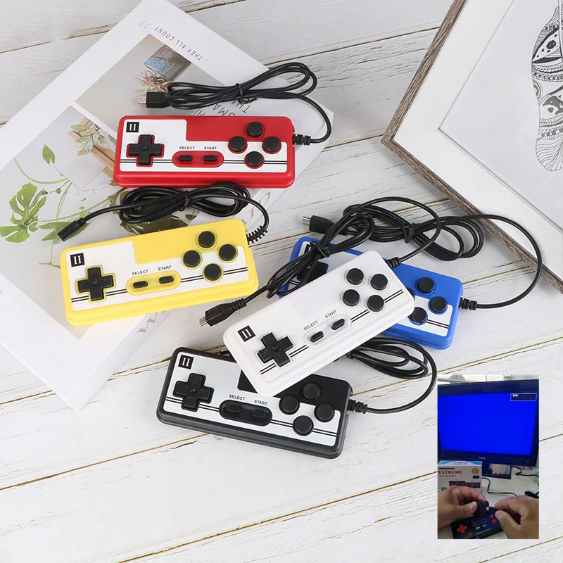 

1PC Classic Retro Version Home Fc Plug-in Double Handheld Red And White Machine Game Console