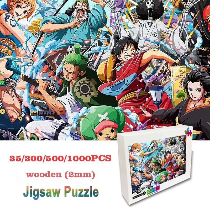 

Puzzles Anime One Piece Jigsaw 35/300/500/1000 Pcs Wooden Puzzle Adults Child Intellectual Diy Puzzle Toy Diy Christmas Gifts