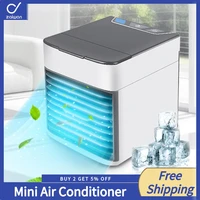 zaiwan mini air conditioner portable air cooler home 7 colors led usb personal space cooler fan air cooling fan rechargeable fan