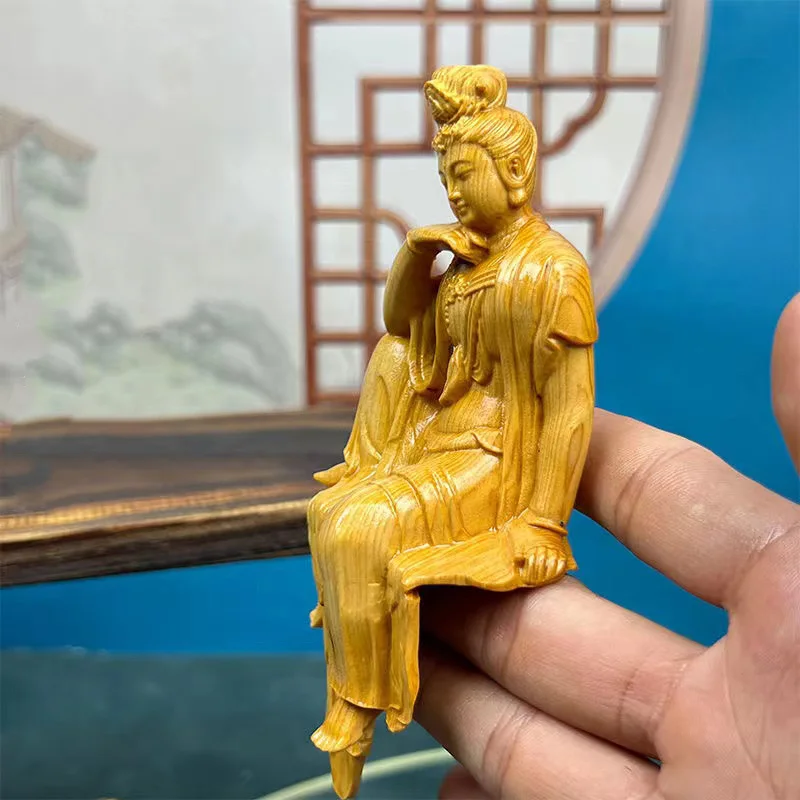 Натуральная декоративная статуэтка Cypress Guanyin- Lao-Tzu статуэтки с китайскими