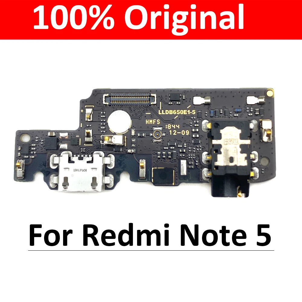 100% Original USB Charging Port Mic Microphone Dock Connector Board Flex Cable For Xiaomi Redmi Note 5 Pro Repair Parts