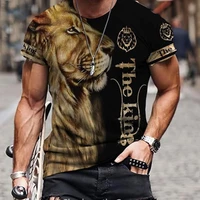 lion tiger 3d printed t shirt mens fashion o neck short sleeve street fashion wear hip hop trend quick dry plus size menswear