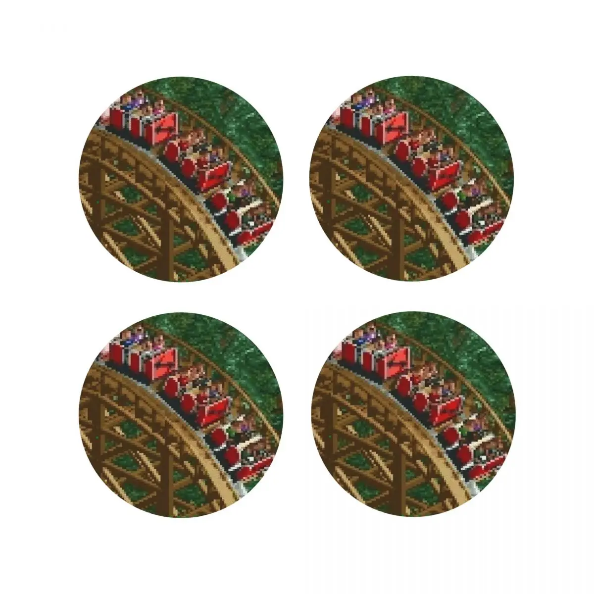 Кожаные подставки для кухни RollerCoaster Tycoon RCT 1 (4 шт.)