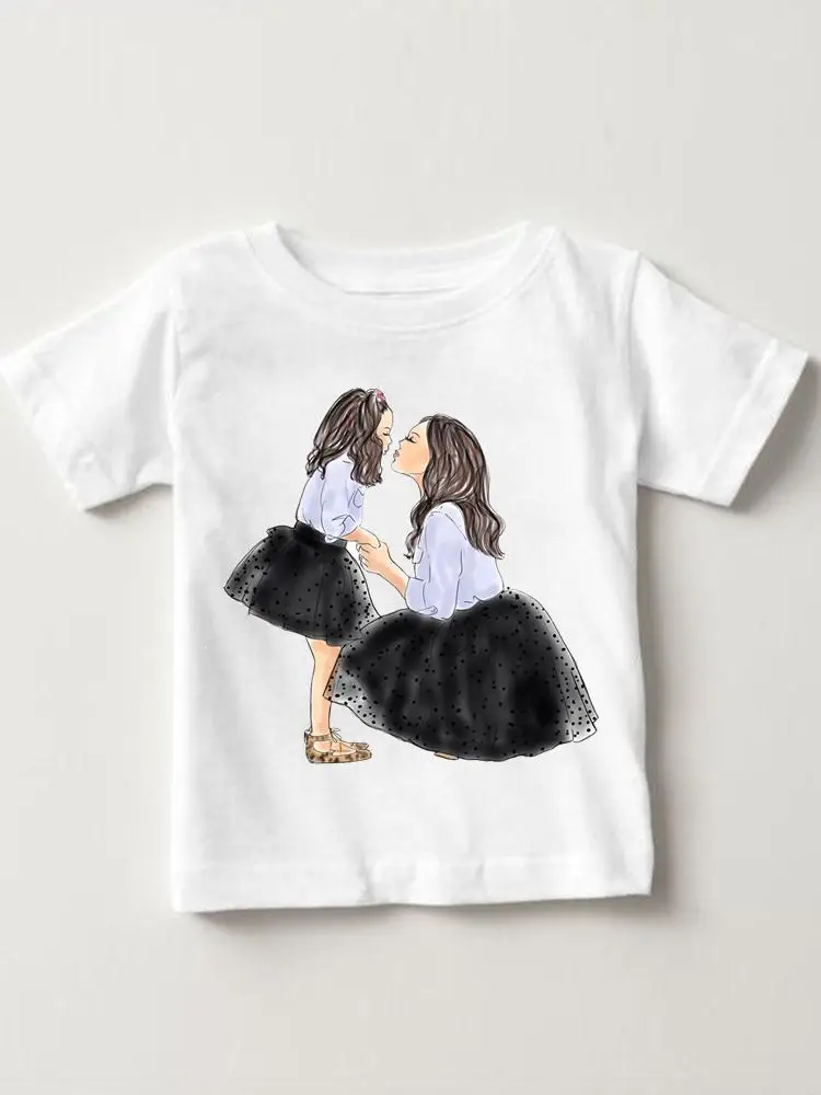 

Printed Tees Boys Girls Cartoon Children Tops Short Sleeve Clothes Love Mom Cute 90s Summer Casual Kids Outfits T-shirts