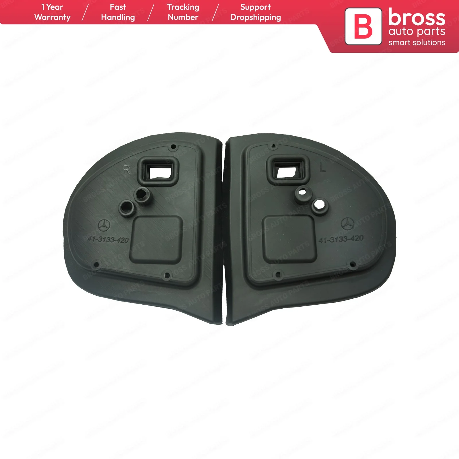 

Bross Auto Parts BSP845 Exterior Mirror Rubber Seals L + R Pads 413131418 LHD for Mercedes Benz W211 E Class & W203 C Class