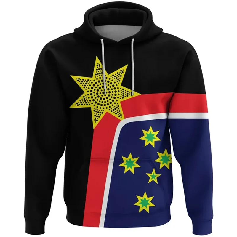 Australia Flag Graphic Sweatshirts Fashion National Emblem Pullovers Funny Kangaroo 3D Printed Hoodies For Men Casual