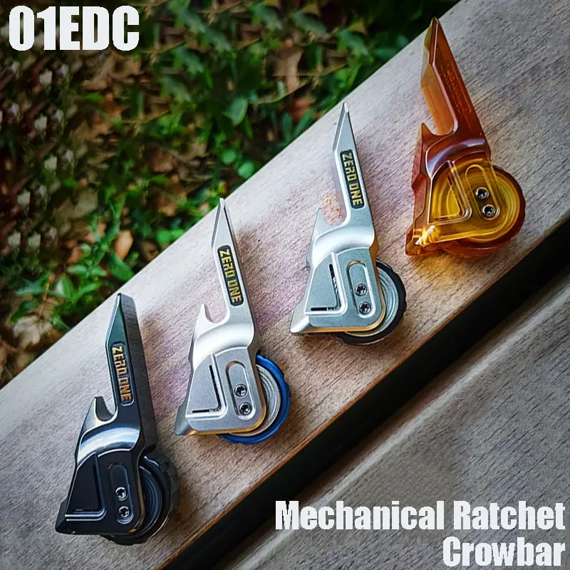 01EDC Mechanical Ratchet Crowbar Fingertip Gyro EDC Bottle Opener Outdoor Tools
