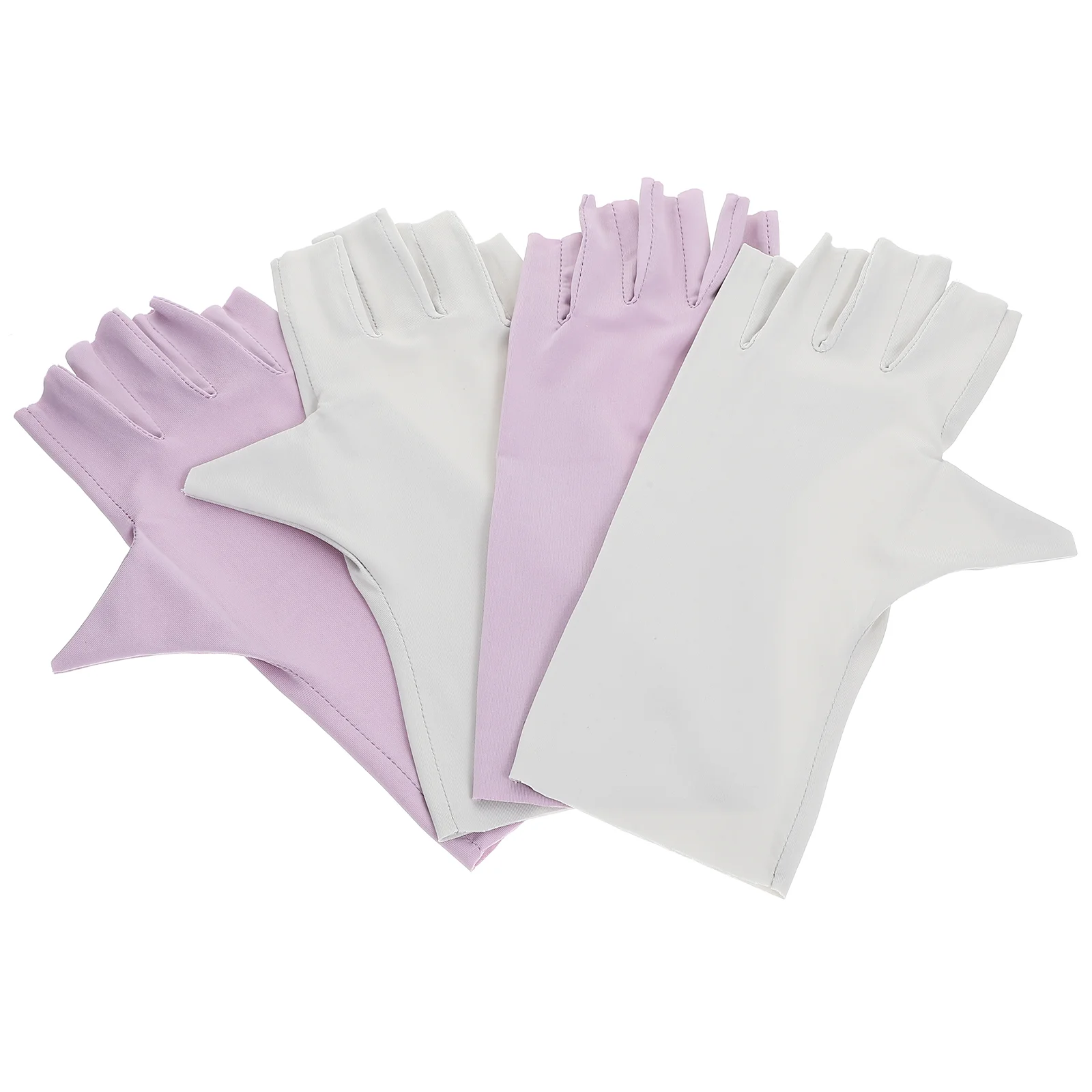 

2 Pairs Pink Gloves Sun Protection Gloves Salon Anti UV Manicure Gloves UV Protection Fingerless Gloves
