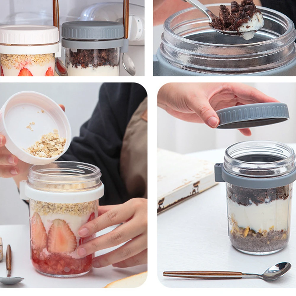 Банки для еды на ночь молока фруктов салата контейнер хранения продуктов