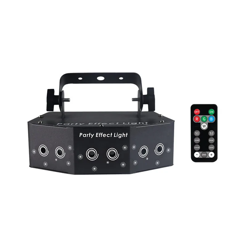 

Mini 6 Eyes RGB Laser Projector Stage Lighting Effect For DJ Disco Party Christmas Holiday DMX Sound Auto Modes Lamp