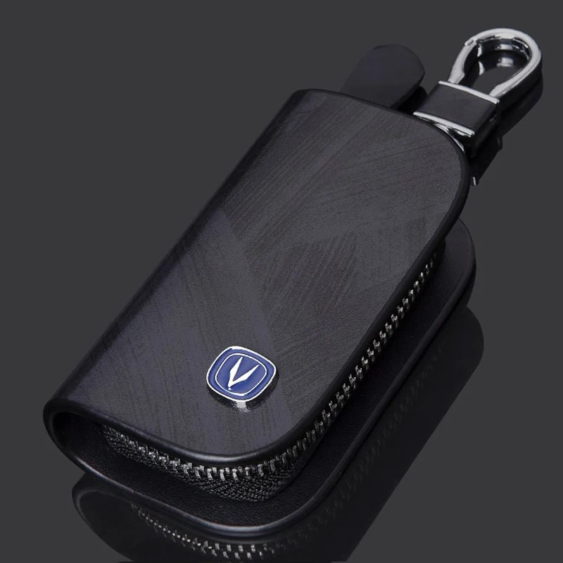 

Leather Car Key case Remote Key Cover With Car keychain For Changan Eado XT CS35 CS75 CS85 CS95 Car Styling