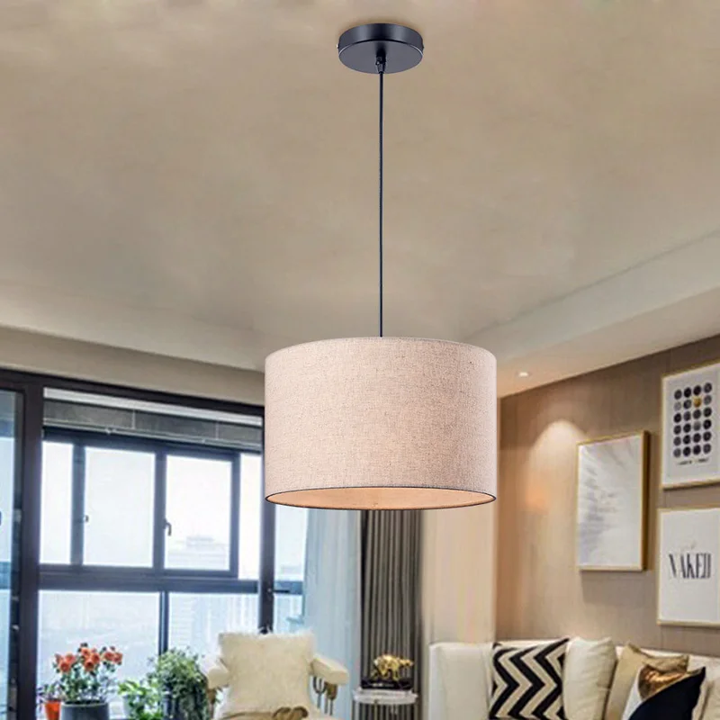Скандинавский дизайн тканевые потолочные подвесные светильники для гостиной