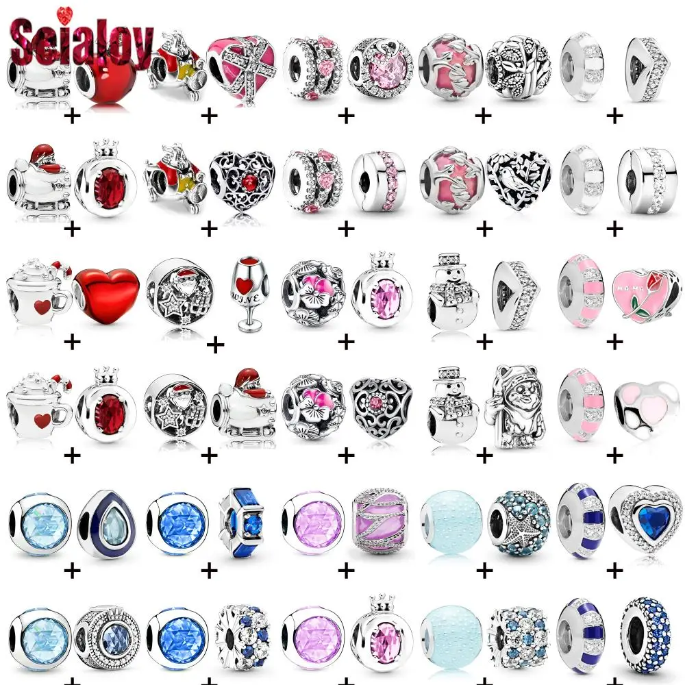Beads Rose Wine Glass Charm Silver Color Water Drop Snowman Crown Beaded Fit Diy Accessory