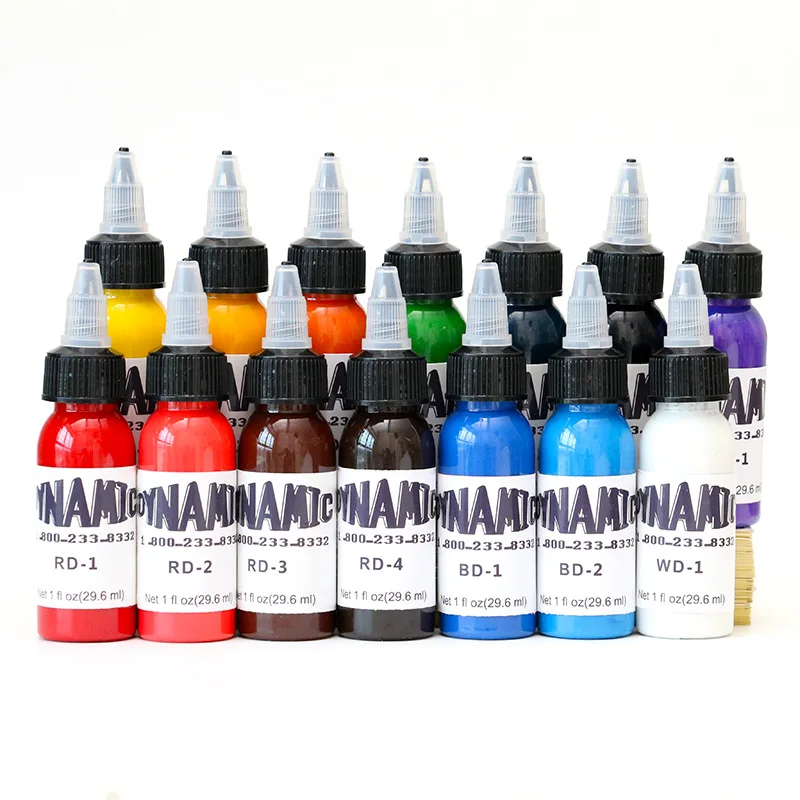 

14Colors Professional Tattooink for Body Art Natural Plant Waterproof Micropigmentation Pigment Permanent Tattoo Ink 30Ml