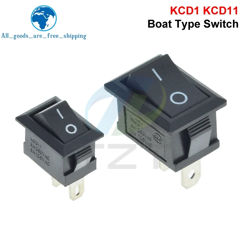 Фото KCD11-101 3A/6A 250V 6A/10A 125V 10*15mm 21*15mm SPST 2PIN ON/OFF G130 Кулисный переключатель для лодки Приборная панель автомобиля Грузовик Переключатель KCD1 №1