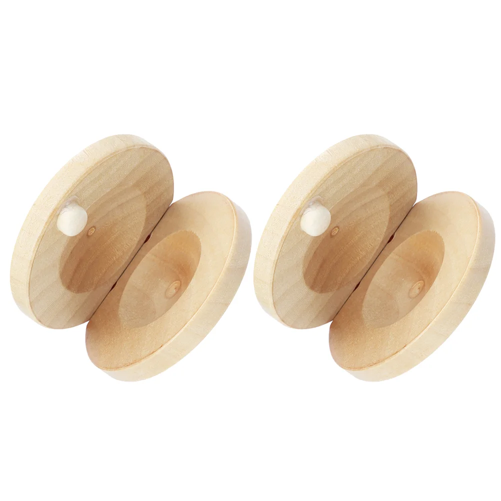 

2 Pcs Small Castanet Finger Wood Castanets Toys Wooden Flapper Preschool