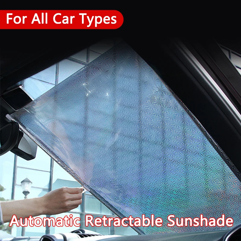 

Retractable Car Side Window Sunshades Blind UV-Protection Window Film Rear Sunshade Sun Shade Visor Roller Car Curtain Universal