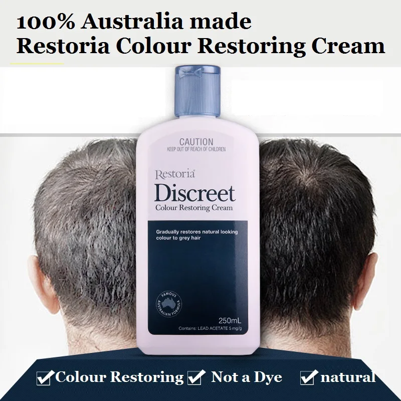 

Restoria Discreet Colour Restoring Cream/ Lotion, Hair Care 250ml Grey Hair Treatment Reduce Grey Hair - Suitable for Men Women