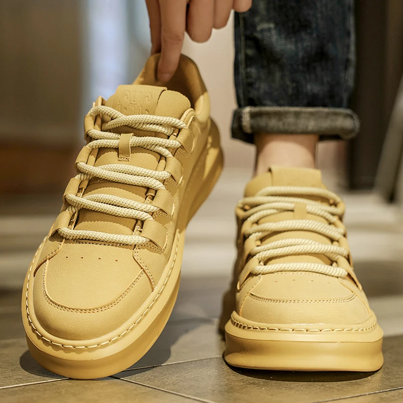 Белые туфли. Мужская обувь. Осенняя подростковая популярная дышащая